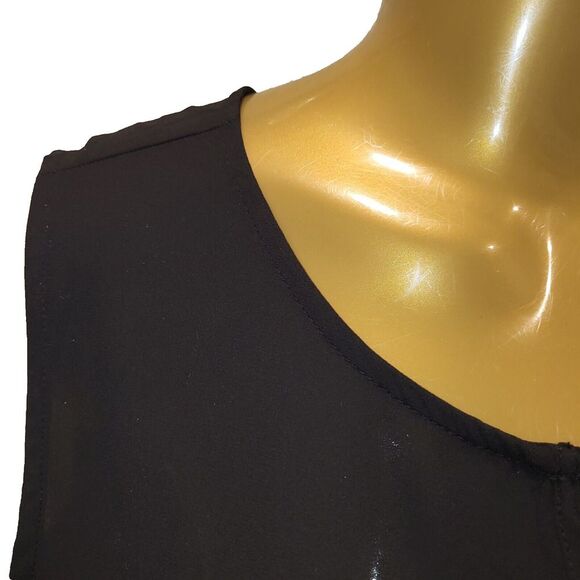 Sami & Jo Plus Size 2X Black Sheer Blouse Sleeveless Asymmetrical Hem Office - Picture 9 of 15